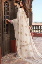 Azure Ivory Chiffon Embroidered Unstitched 3 Piece Suit with Adda Work