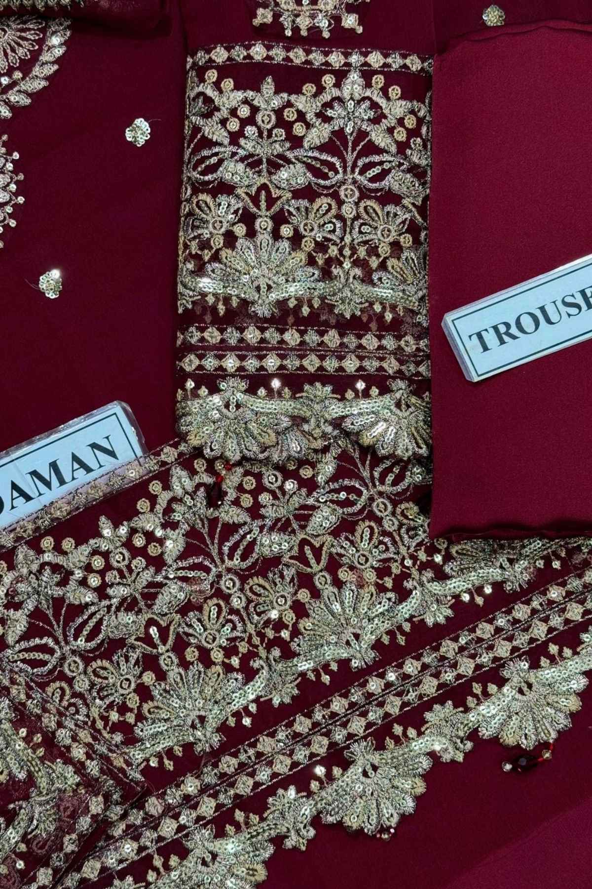 Alizeh | Chiffon Sequence Suit with Silk Trouser | Unstitch