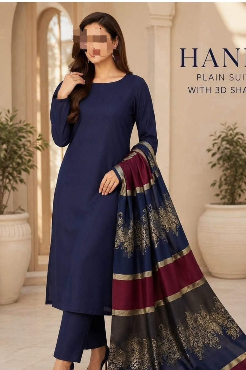 Bareeze Dhanak Unstitched 3 Piece Winter Suit with Wool Shawl