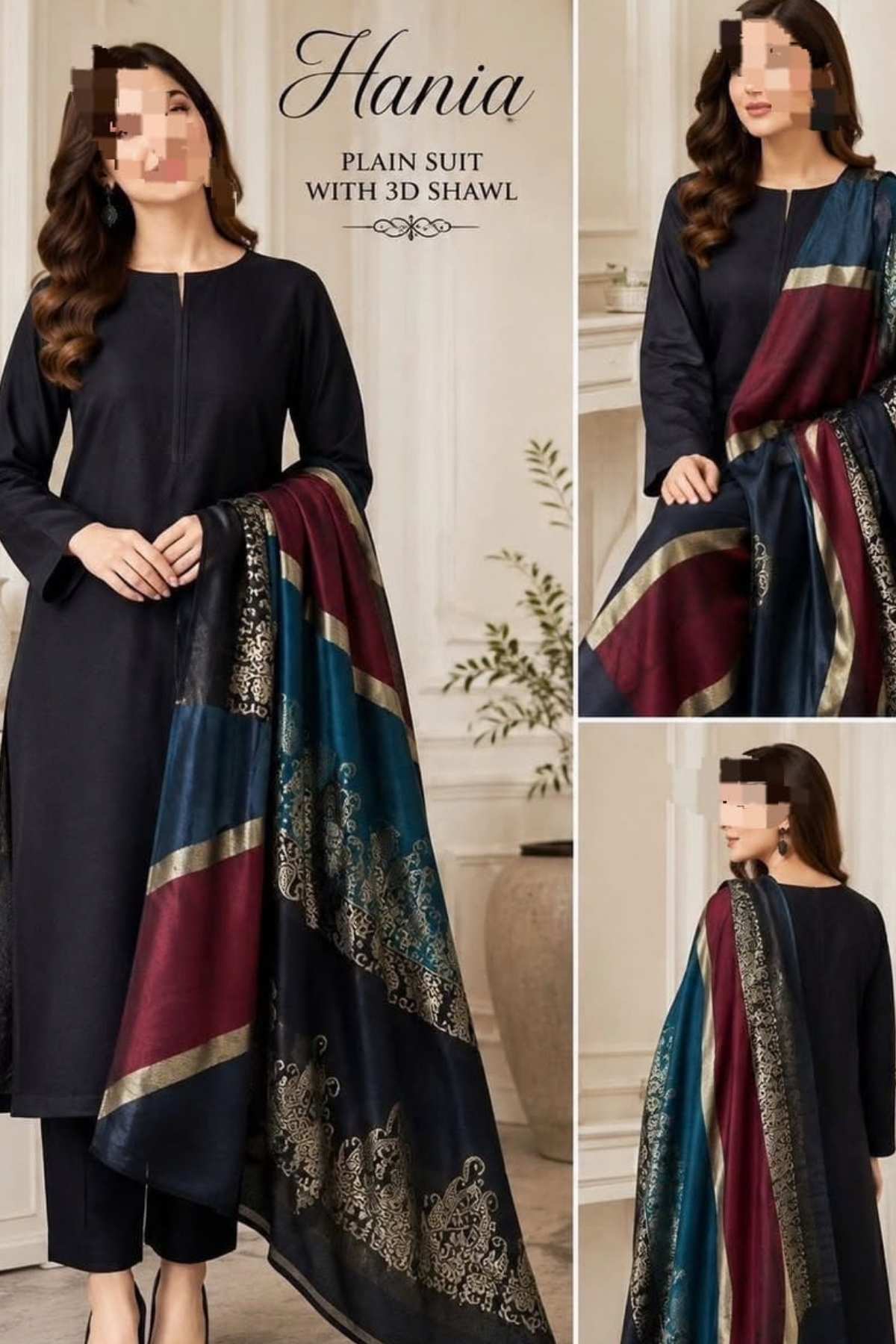 Bareeze Dhanak Unstitched 3 Piece Winter Suit with Wool Shawl