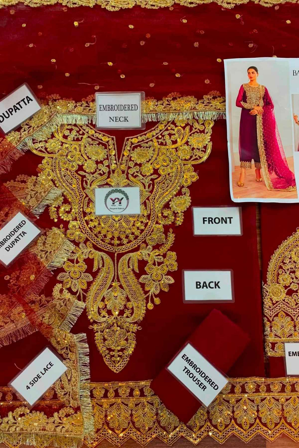 Baroque Chiffon Zari & Sequence 3-Piece Suit
