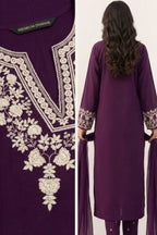 Embroidered Dhanak Unstitched 3 Piece Winter Suit