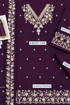 Embroidered Dhanak Unstitched 3 Piece Winter Suit