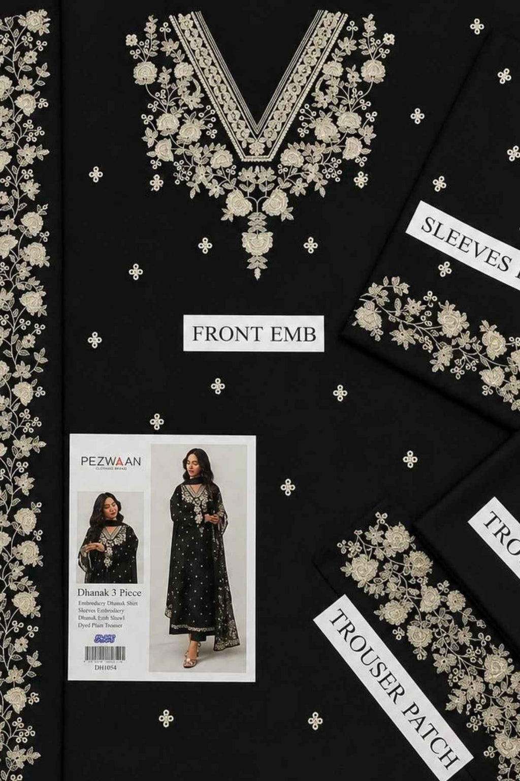 Embroidered Dhanak Unstitched 3 Piece Winter Suit