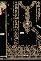 Haris Shakeel Embroidered Chiffon Unstitched 3 Piece Suit