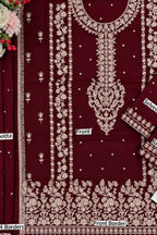 Haris Shakeel Embroidered Chiffon Unstitched 3 Piece Suit