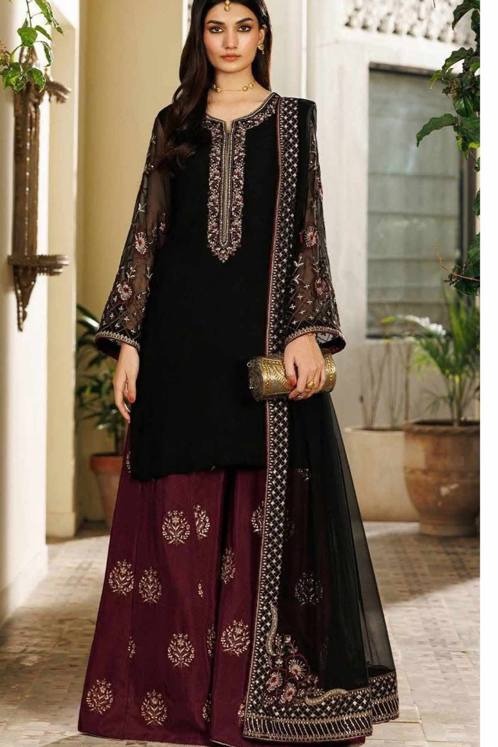 IZNIK Embroidered Chiffon Unstitched 3 Piece Suit