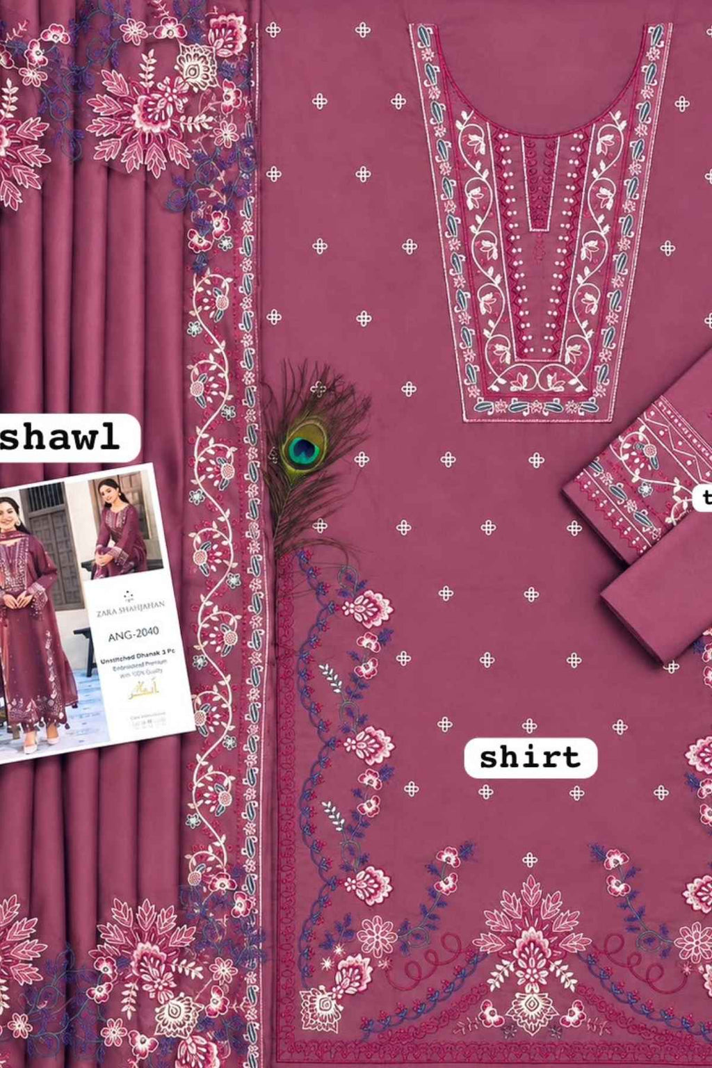 Jade | Dhanak Embroidered Luxury Unstitched 3PC Suit