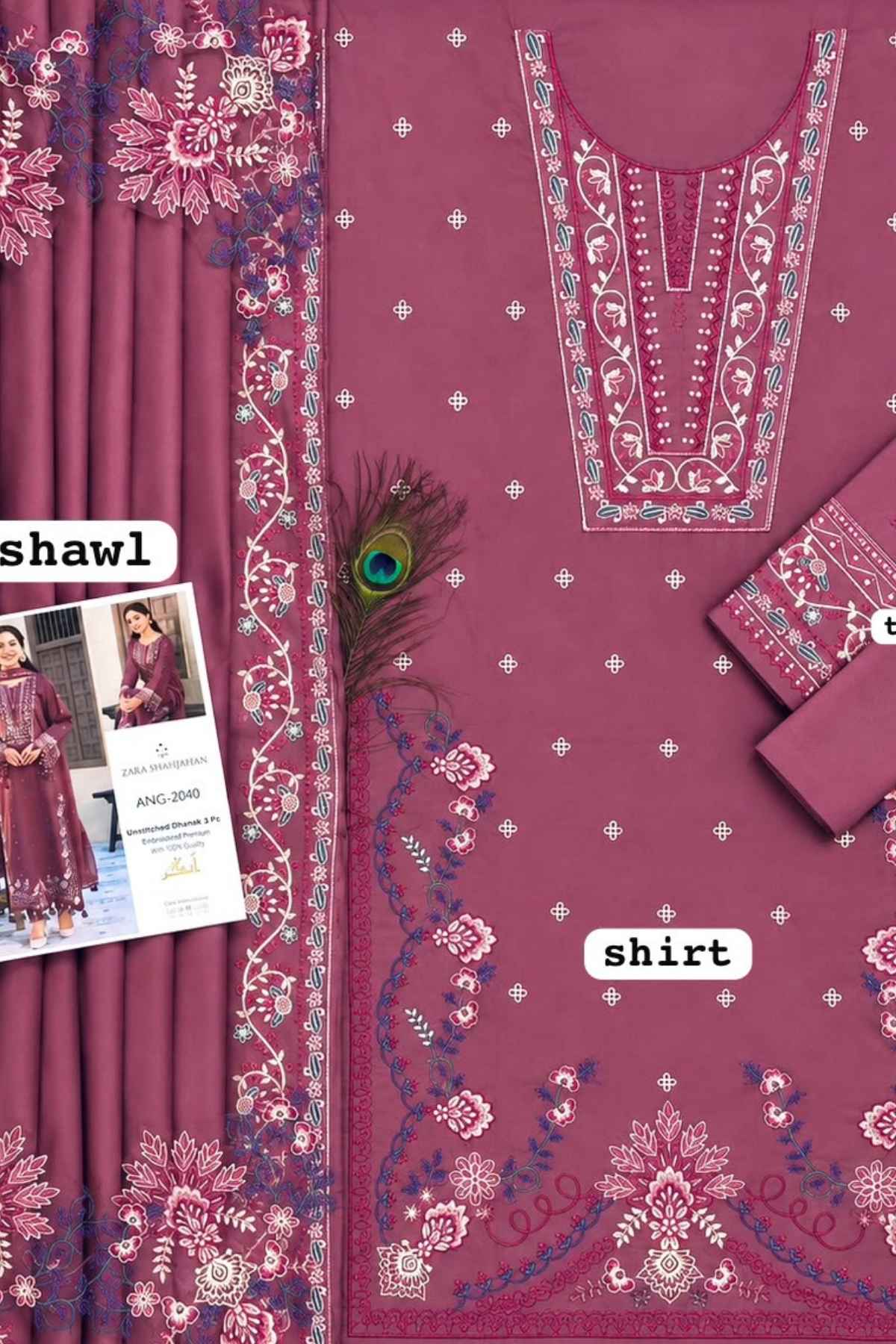 Jade | Dhanak Embroidered Luxury Unstitched 3PC Suit