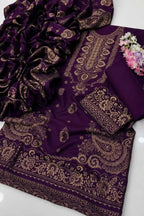 Pashmina Jacquard Printed 3-Piece Winter Suit