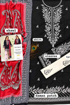Silai Karhai Dhanak Unstitched 3 Piece Suit with Wool Shawl