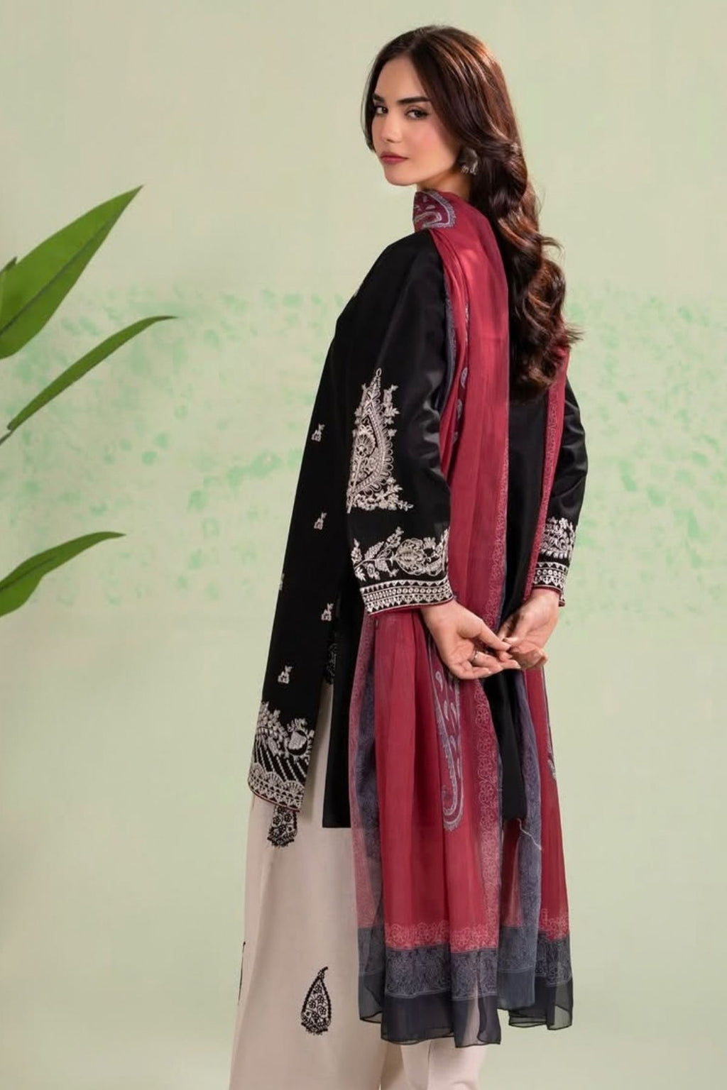 Silai Karhai Dhanak Unstitched 3 Piece Suit with Wool Shawl