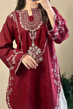 URGE Silk Embroidered & Sequin Unstitched 2-Piece Suit