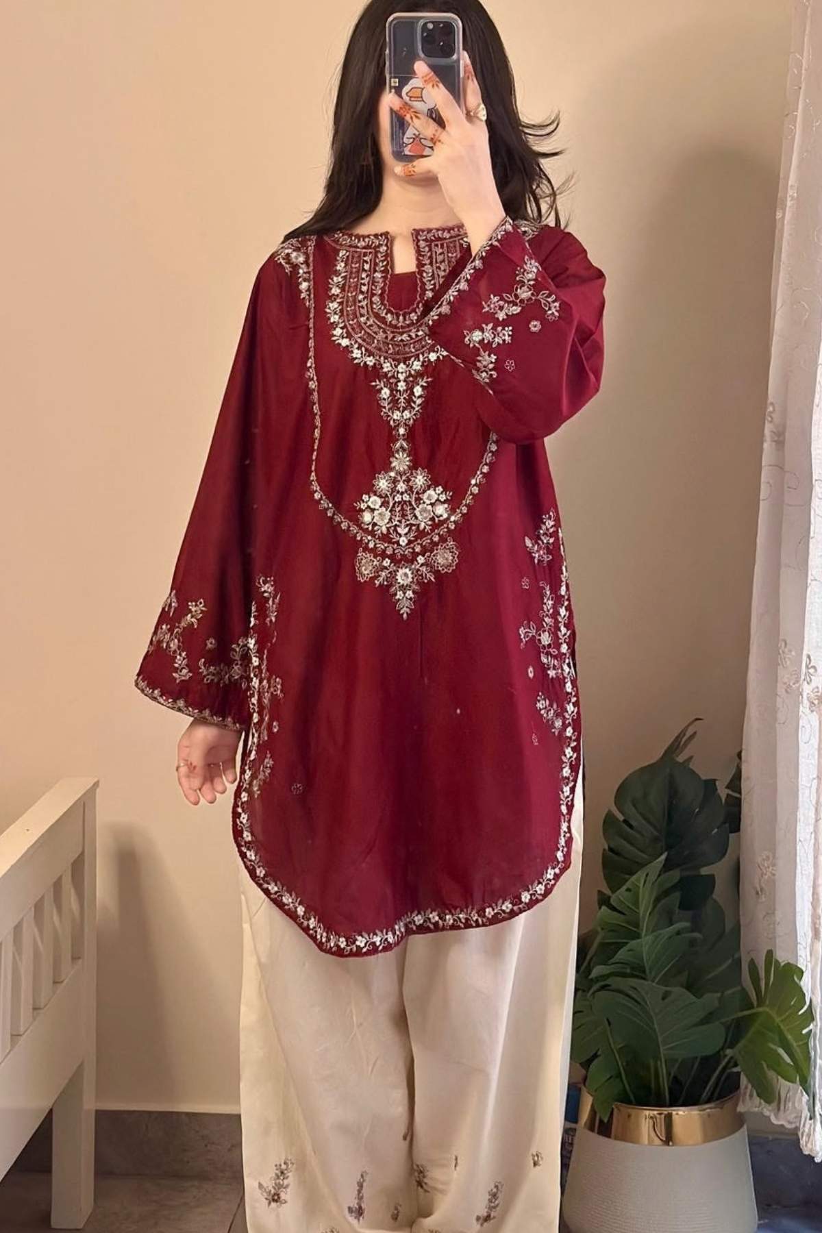 URGE Silk Embroidered & Sequin Unstitched 2-Piece Suit