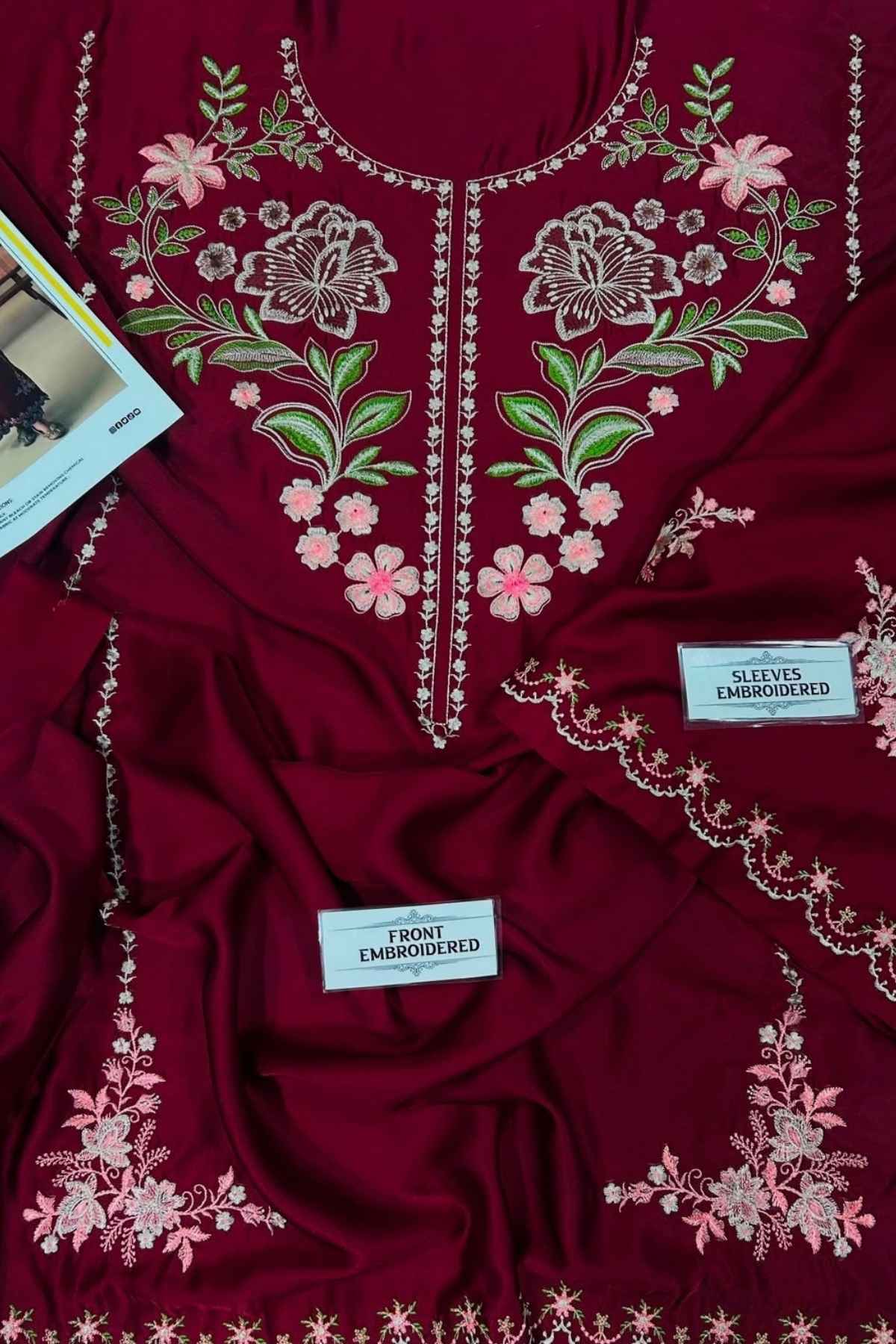 URGE Silk Embroidered Unstitched 2-Piece Suit