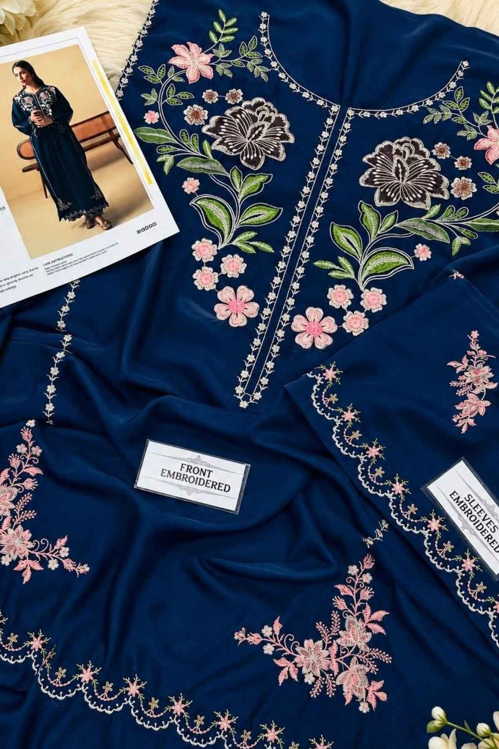 URGE Silk Embroidered Unstitched 2-Piece Suit