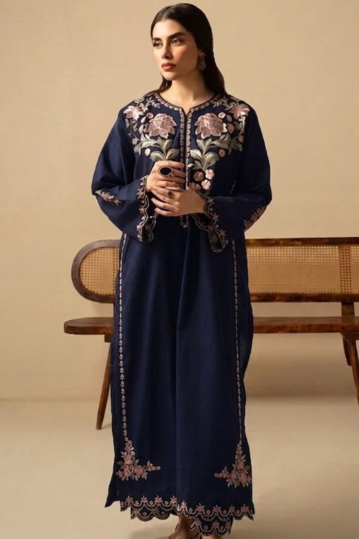 URGE Silk Embroidered Unstitched 2-Piece Suit