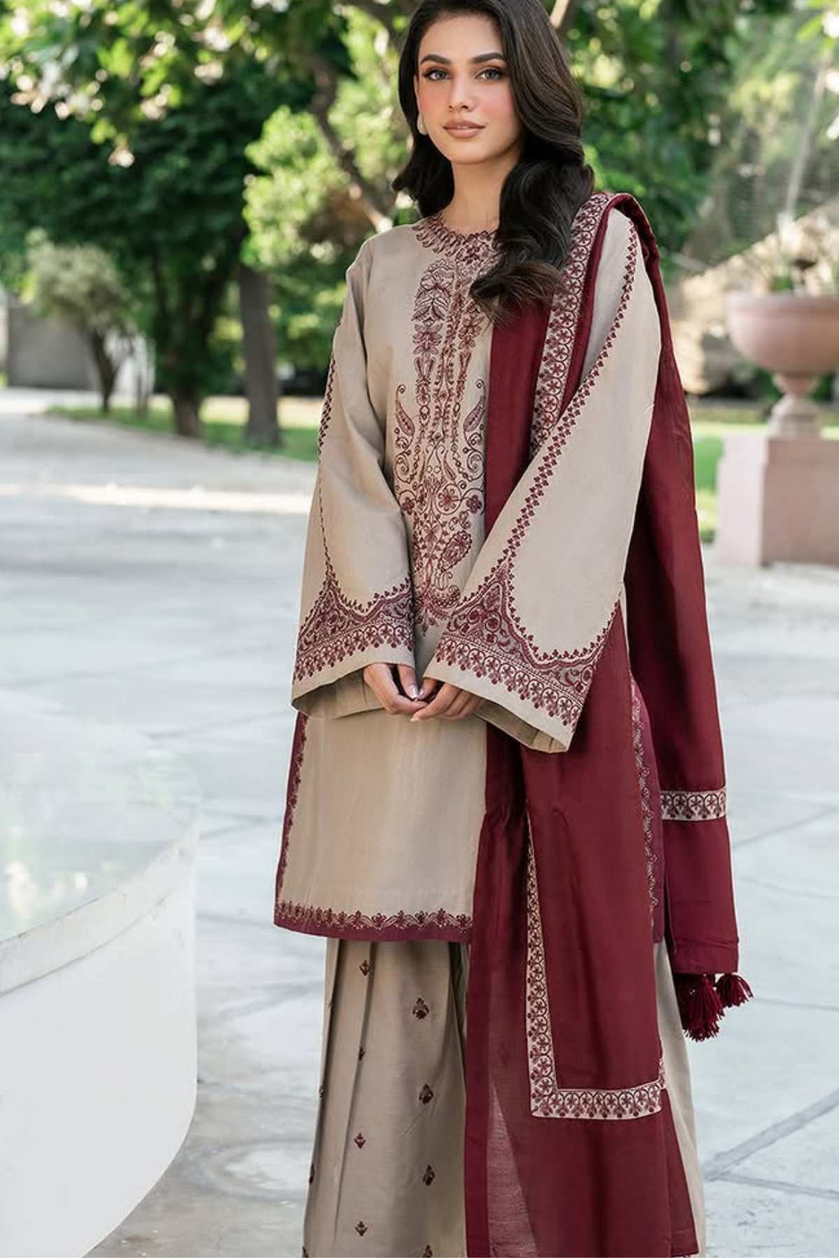 Baroque | Dhanak Embroidered Unstitched 3PC Suit