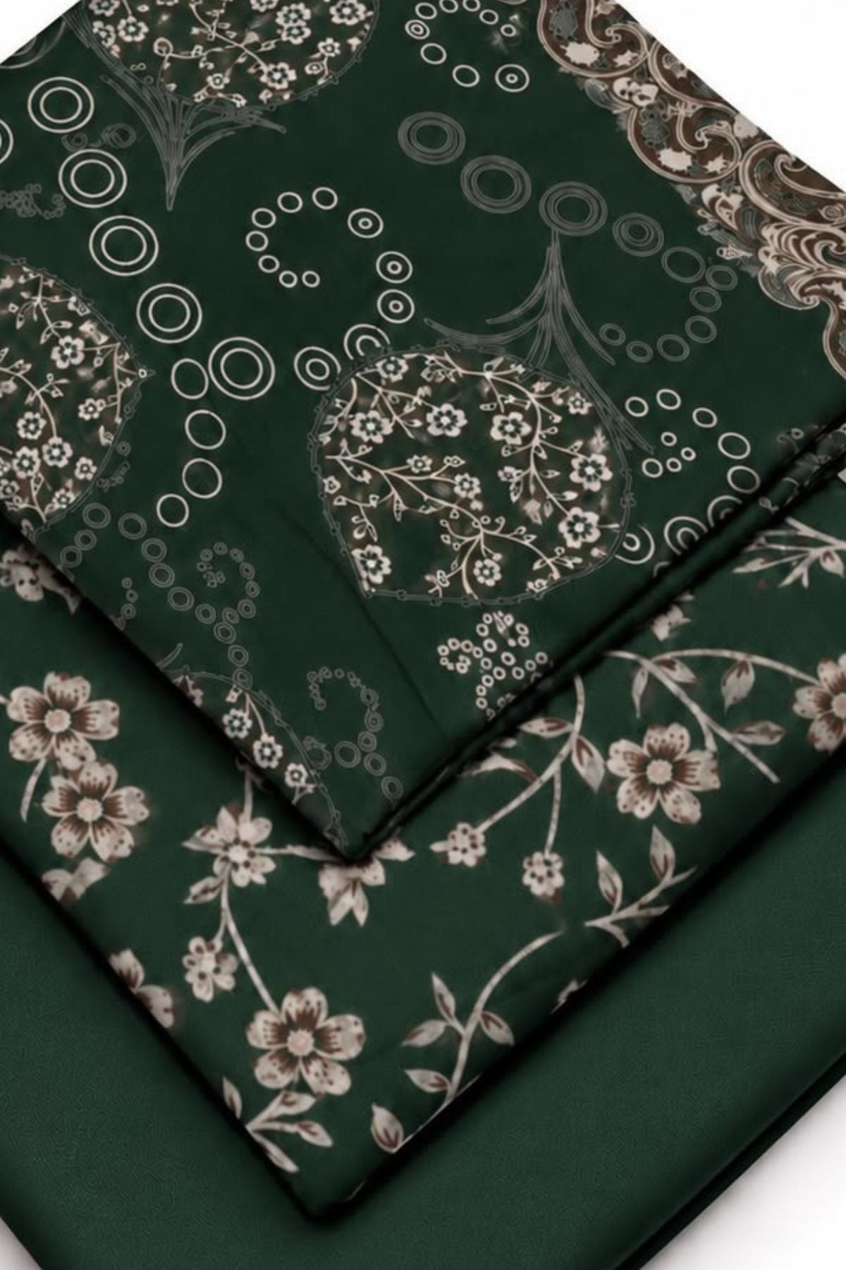 Floral Printed Dhanak Unstitched 3 Piece Winter Suit with Shawl