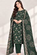 Floral Printed Dhanak Unstitched 3 Piece Winter Suit with Shawl