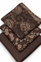 Floral Printed Dhanak Unstitched 3 Piece Winter Suit with Shawl