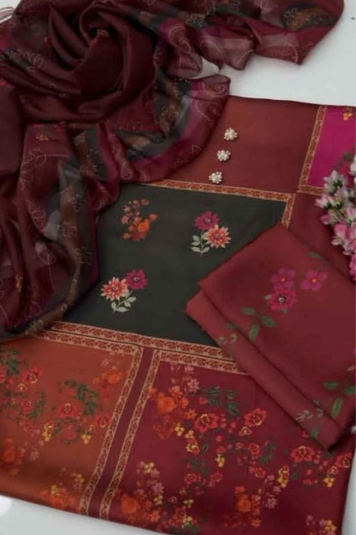 Lulusar Premium Digital Printed Shamooz Silk